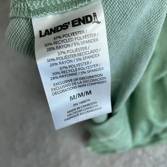 NEW Lands' End Men's M Short Sleeve Tee Green Polyester Rayon Blend - Picture 5 of 6